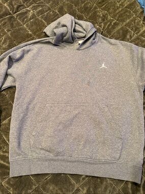 Jordan Heather Gray Pullover Hoodie with White Jumpman